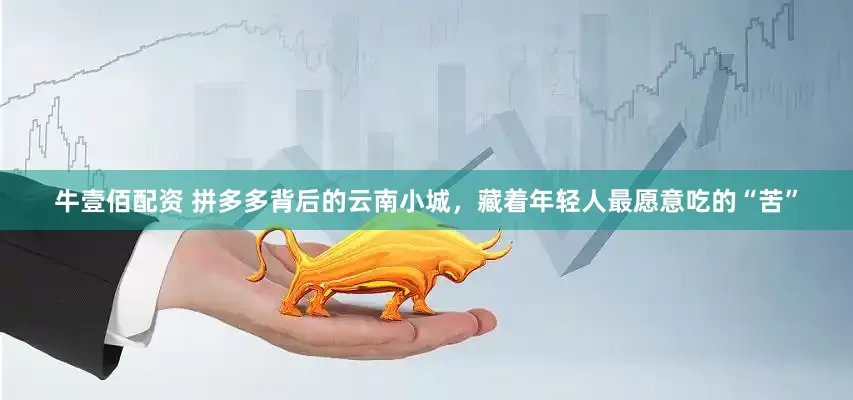 牛壹佰配资 拼多多背后的云南小城，藏着年轻人最愿意吃的“苦”