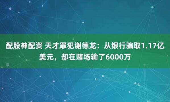 配股神配资 天才罪犯谢德龙：从银行骗取1.17亿美元，却在赌场输了6000万